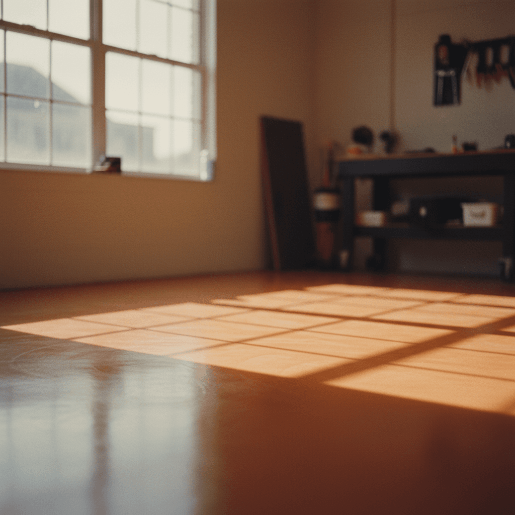 Epoxy floor maintaining its finish and color in direct sunlight